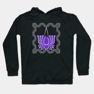 Violet lotus with grey frame Hoodie